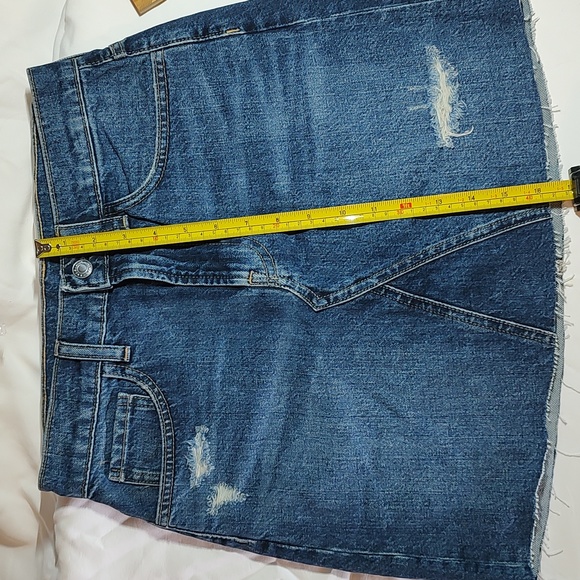 Everlane Denim Jean Skirt Mini Distressed - Picture 3 of 9